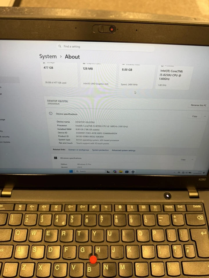 Lenovo ThinkPad X280 · i5-8550 · 8GB · 512GB, photo 2 of 4