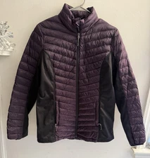 32 Degrees Heat Jacket Mixed Media Purple/Black Women’s Medium Full Zip Costco