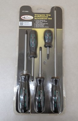 K-Tool KTI-16002 5pc Triangular Grip Professional Phillips Screwdriver Set 