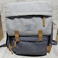 Eddie Bauer Cascade Backpack Diaper Bag   Gray  12 Pockets - Used