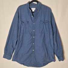 Carhartt Loose Fit Midweight Chambray Blue Long Sleeve Shirt Men's Size XL Tall
