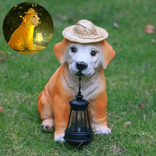 Dog Figurine Light Solar Garden Outdoor Dog Gifts Statues with LED Light for Pat