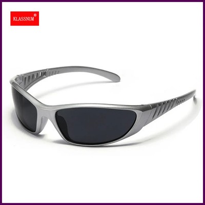 Y2K Silver Sunglasses Color Hollowed Out Future Sense Of Technology Hot Girls