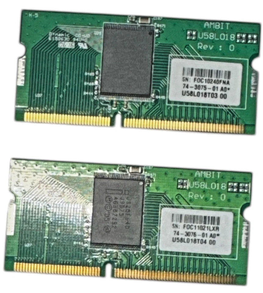SET Ambit U58L018 Cisco 4MB Flash Memory 74-3076-01 A0*U58L018T04 AND U58L018T03 - Image 2 of 3