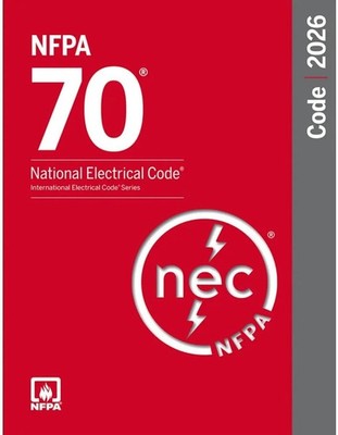 NEW NFPA 70 National Electrical Code 2026 Edition NEC PAPERBACK FREE SHIPPING