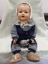 Spielzeug Puppe antik Sonnenberg Massekopf und Körper ca. 65 cm