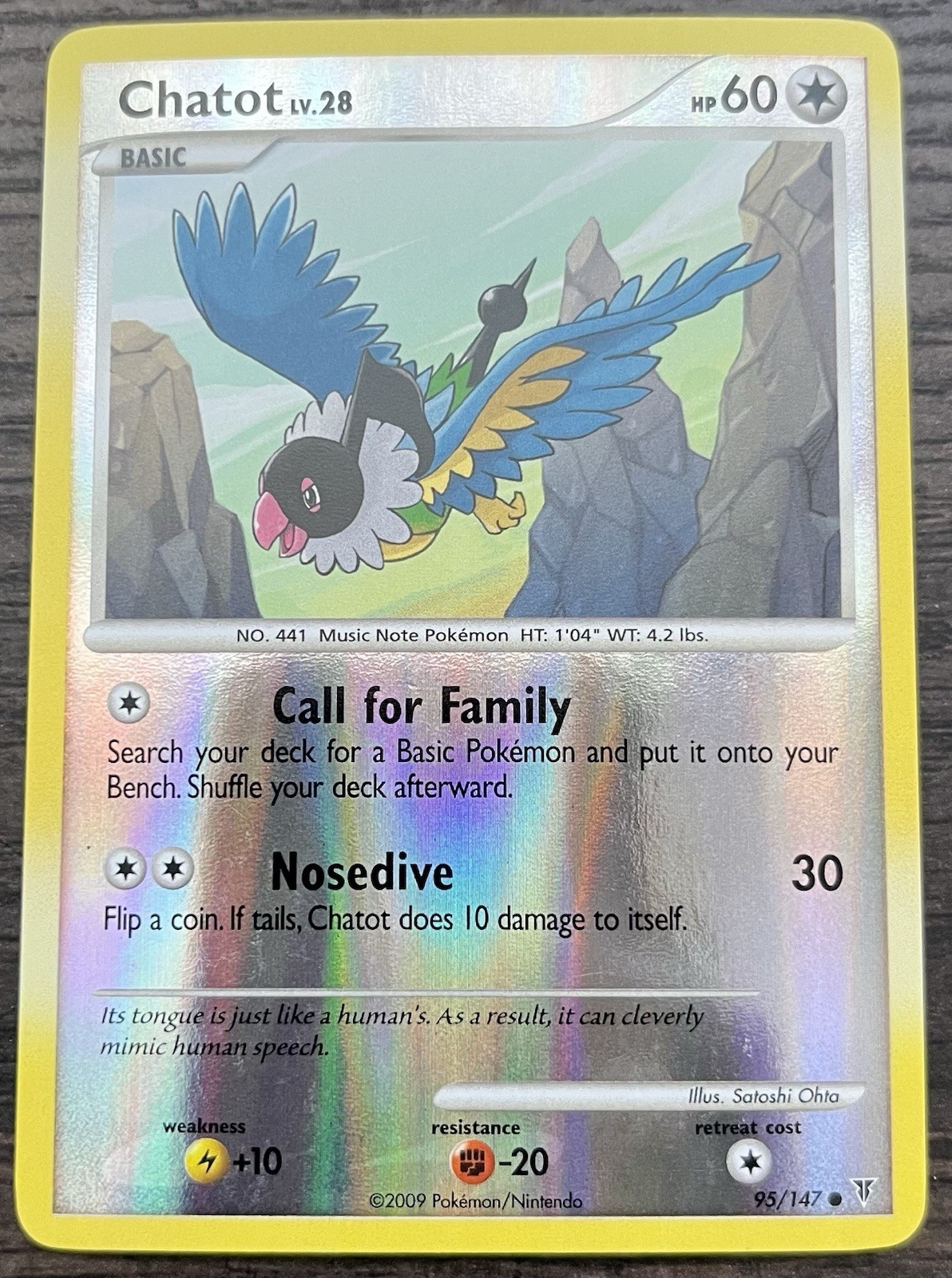 Chatot 95/147 Pokemon TCG Platinum Supreme Victors Reverse Holo MINT NM