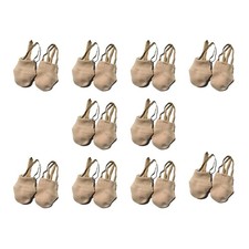 10 Pcs Rhythmic Gymnastics Shoes   Knitted Soft-Sole Dance Shoes Skin Color 