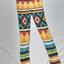 LuLaRoe Leggings Kids Large/Xl Fall Colorful Chevron AZTEC Southwest Diamond Fun
