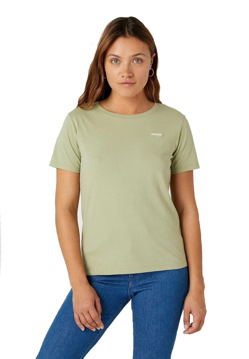 Wrangler Maglietta Donna A Maniche Corte Con Colletto - 100% Cotone, Scollo A U, Lavabile A 40°
