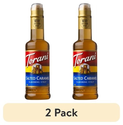 (2 pack) Torani Original Salted Caramel Syrup, Authentic Coffeehouse Syrup
