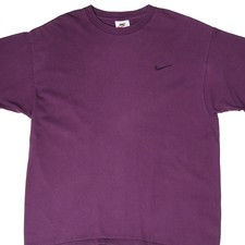 Vintage Nike Classic Swoosh Purple T-Shirt 1990s Size Large Made in USA