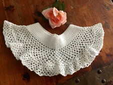 Women's crochet lace collar, retro removable collar, Boho white collar Boho