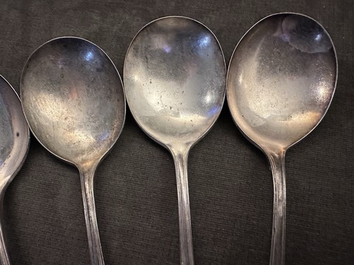 1911 BRIDAL ROSE RELIANCE assiette ONEIDA cuillères à soupe rondes bouillon 6 pièces - Photo 4/10