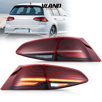 VLAND LED Red Tail Lights For VW Golf 7 MK7/ MK 7.5 & GTI 2014-2019 W/Animation