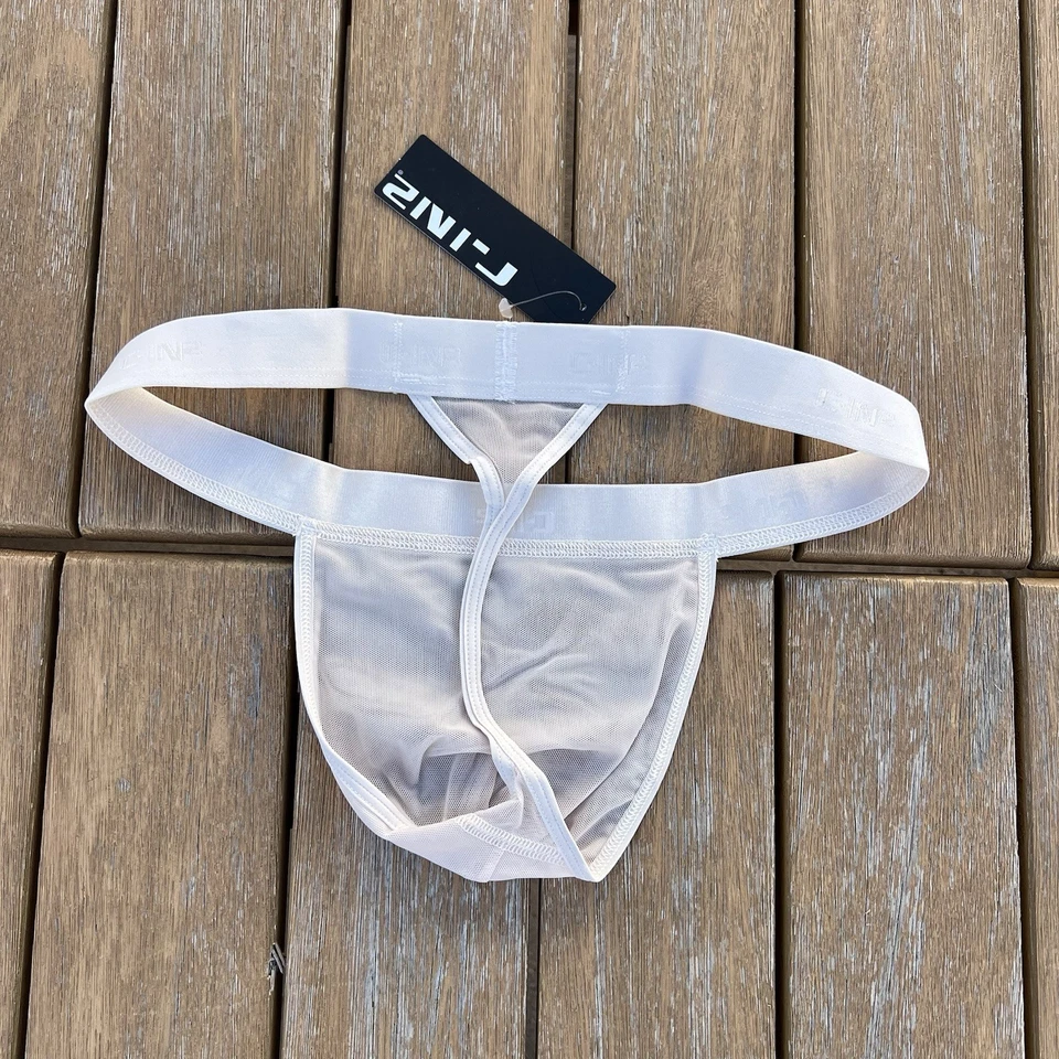 C-IN2 men neutral color sheer nylon mesh Thong G-string underwear size M L XL - Image 2 of 4