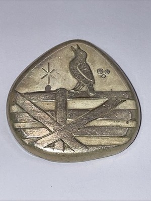 Kfk Tallinn Designer 875/916 Silber Brosche, 5g,Dreieck, Vogel auf Zaun ,3x2.9cm