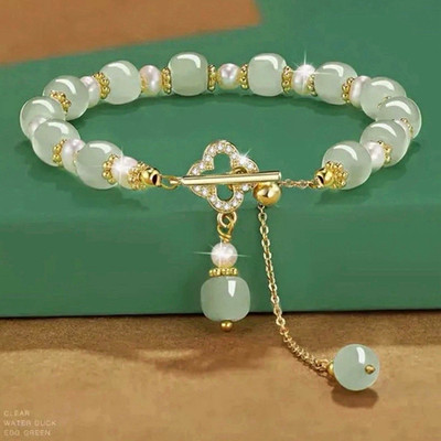 Bracelet- Jade Beaded Elegant and Exquisite Green Color