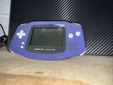 Nintendo Game Boy Advance AGB-001 Indigo Purple Handheld System Tested - READ!