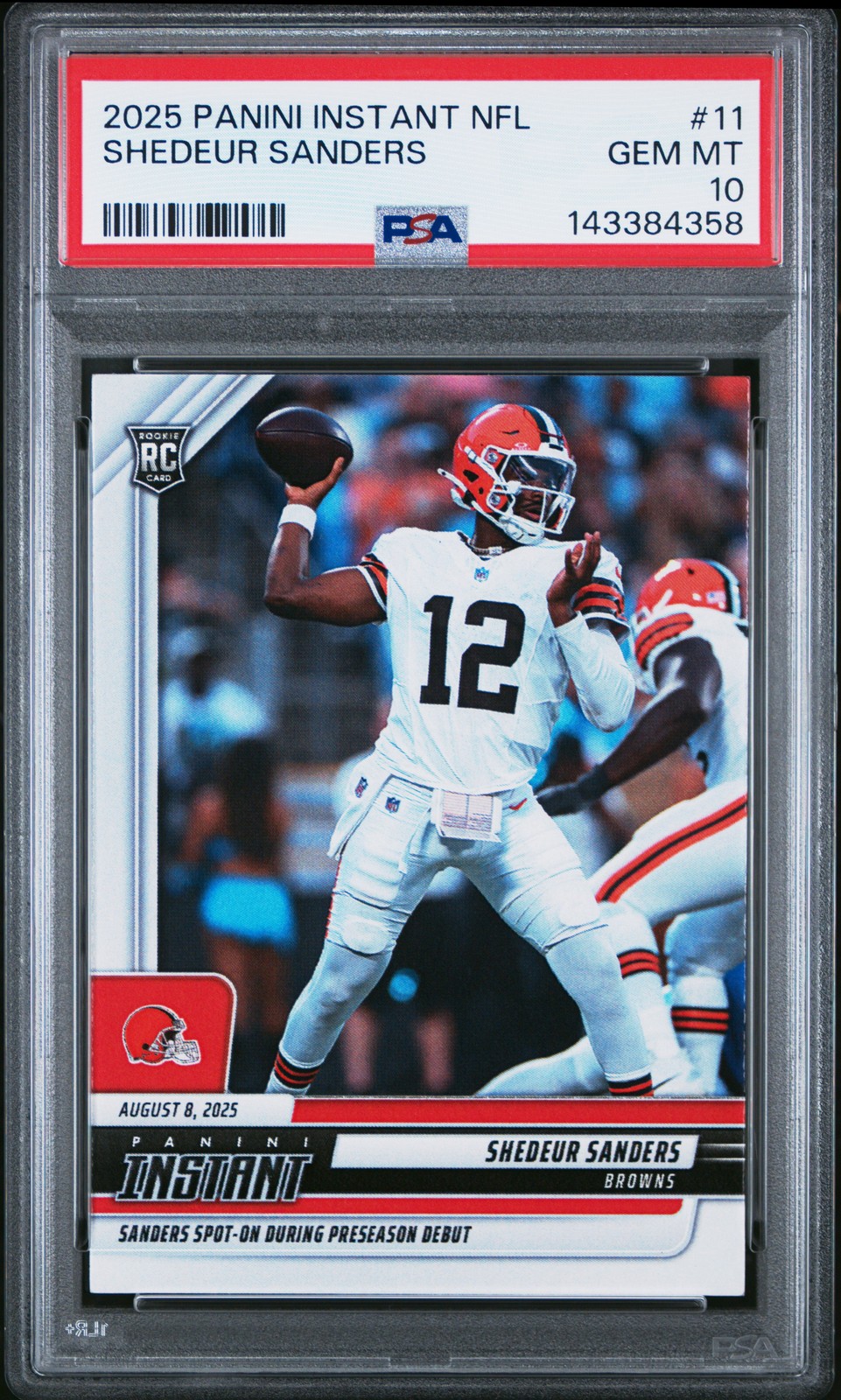 Shedeur Sanders Panini Instant NFL #11 Base