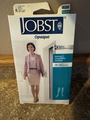 Jobst Opaque 20-30mmHg Knee High OT Compression Stockings Black 115385 Free Ship