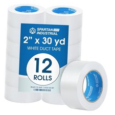 - Duct Tape - Rolls of Water-Resistant Duct Tape for 2" X 30 yd 12 White