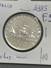 500 Lire Argento Caravelle 1985   Argento Repubblica Italiana Silver Coin PROOF