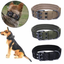Tactical Heavy Duty Nylon Large Dog Collar K9 Military with Metal Buckle