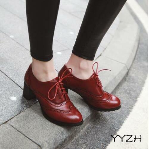 Shoes Stylish Oxford Chunky Heels Shoes 