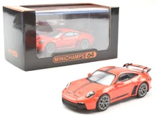 Minichamps 64 Lava Orange Porsche 992 911 GT3 1:64 Scale Diecast Car 643061004