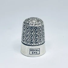 Vintage H. G & S Sterling Silver ART DECO Thimble 1928 ROYAL SPA Henry Griffith