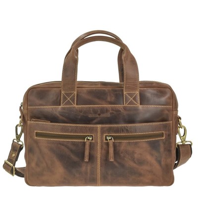Greenburry Aktentasche Leder 38x26cm ''Vintage'' antikbraun Damen Herren klein