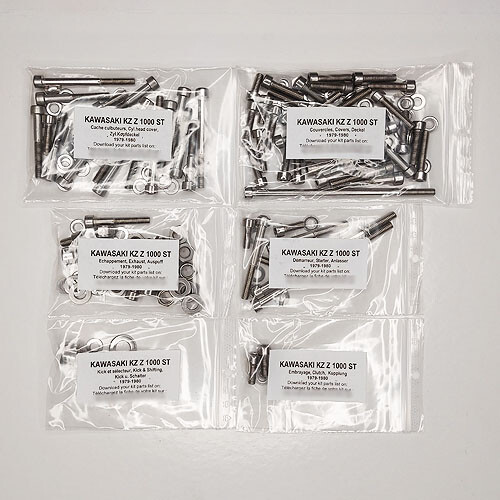 Kit vis allen inox Kawasaki KZ 1000 ST 1979 en acier inoxydable premium