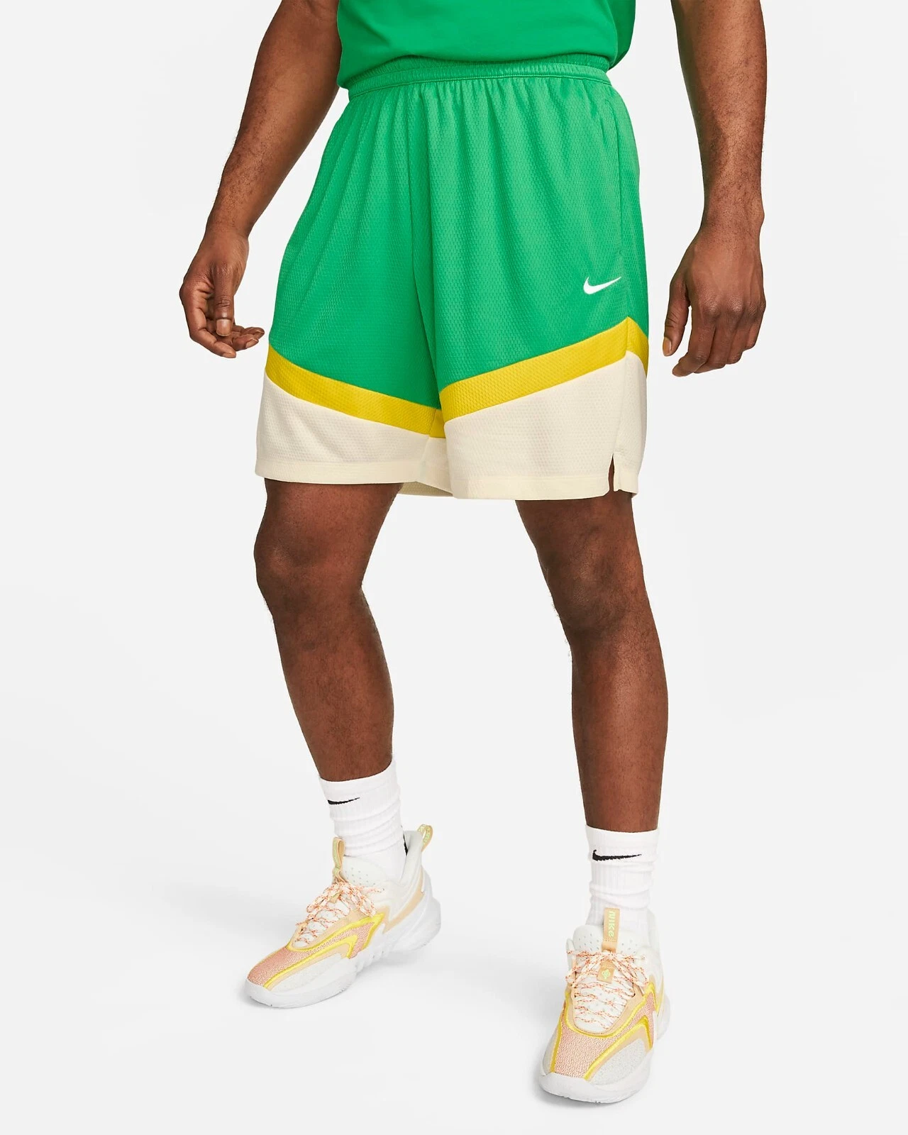 NWT Men's NIKE Big & Tall Athletic Basketball Shorts Green Yellow