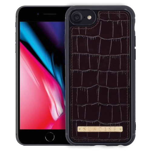 Suncase® - Custodia a libro per iPhone 8 / iPhone 7, in pelle, con funzione leggio e scomparto per tessere