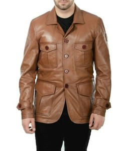 real leather blazer