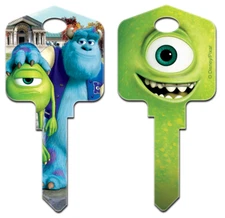 DISNEY MONSTERS INC. MIKE AND SULLEY House Key Blank for Kwikset KW1 KW10 KW11
