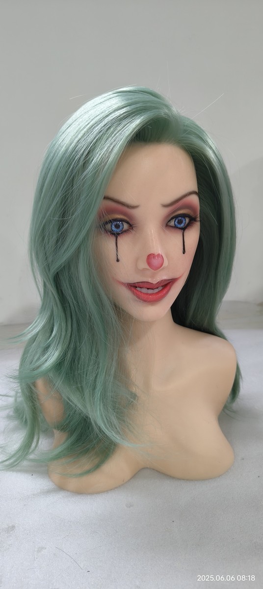 Realistic Sex Doll Head Clown Makeup Real Oral Sex Mobile Jaw Tongue  Masturbator