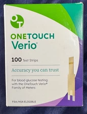 OneTouch Verio 100 test strips NEW SEALED 2026 11-30 expiration
