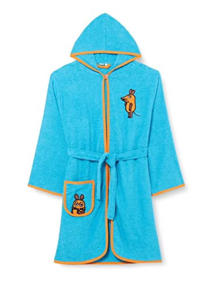 (TG. 170-176) Playshoes Frottee-Bademantel Die Maus Accappatoio, Azzurro, 146 cm