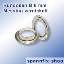 Occhielli Ø 8 MM Ottone Placcato Nichel Occhielli Bollo Luna Ferro Foro Plane