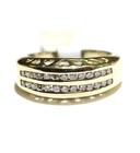10k yellow gold .50ct SI3 H 2 row diamond heart womens band ring 5.3g unique 7 — photo 3