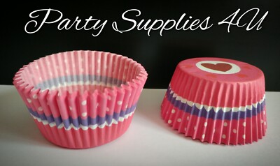 Liebe Herz Cupcake Hüllen 24 Stück + 24 GRATIS Punkte/Valentinstag/Geburtstag/bunt