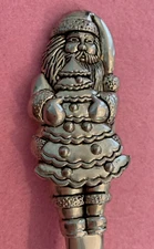 BIG BRIGHT! Santa Claus 10” Silver Serving Spoon by International Silver Company