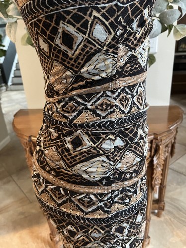 plenty tracy reese Women P Brown Tribal Long Sleeve Ruched Off Shoulder Dress C - Picture 5 of 9