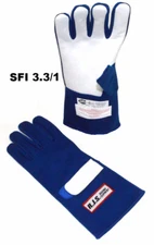 RJS RACING EQUIPMENT SFI 3.3/1 1 LAYER NOMEX RACING GLOVES BLUE MEDIUM 20213-M-3