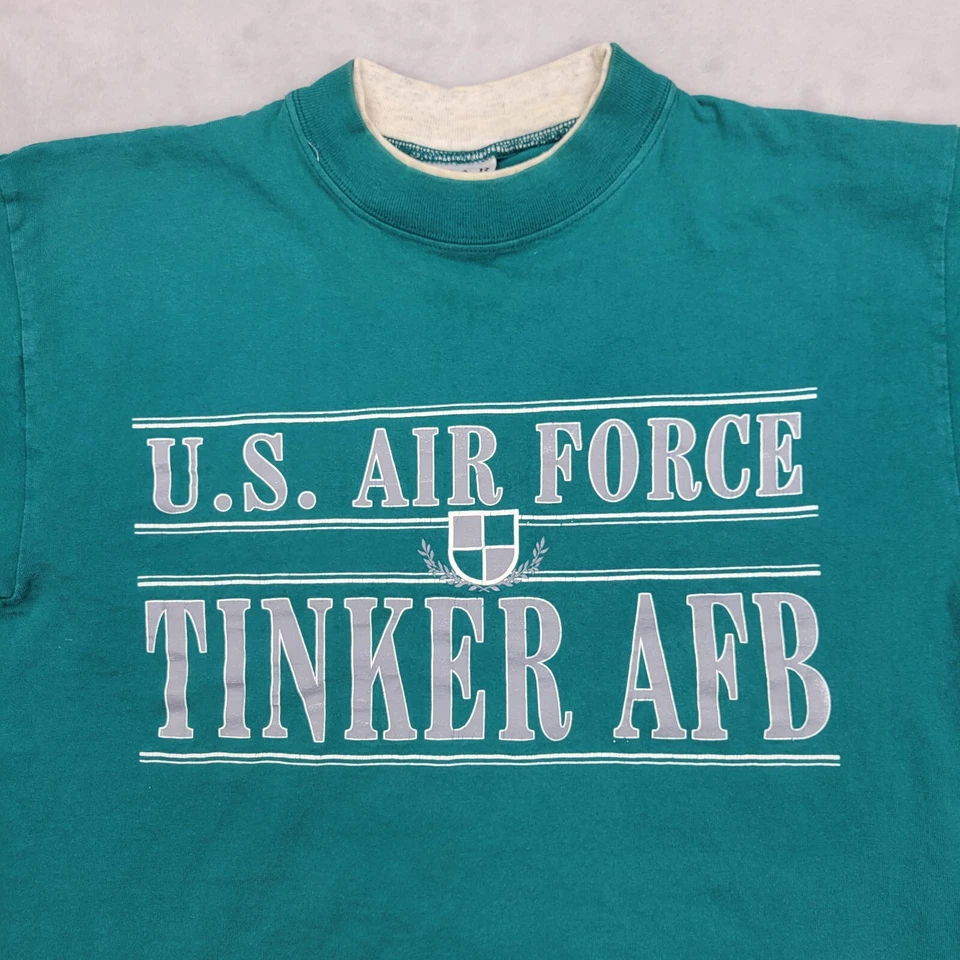 US Air Force Shirt Mens Medium Ringer Vets Pilot Squad Tinker Base AFB OKC Adult - Image 3 of 4