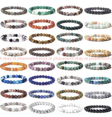 Crystal Gemstone Bracelet 10mm Bead Chakra Natural Stone Stretch Reiki Jewellery - Foto 12