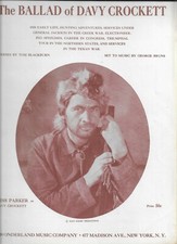 THE BALLAD OF DAVY CROCKETT 1954 SHEET MUSIC, WALT DISNEY