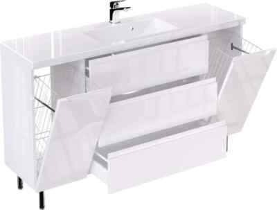 Badezimmerschrank mit Wäschekörben mit Waschtisch Badezimmer Stehend 120 cm